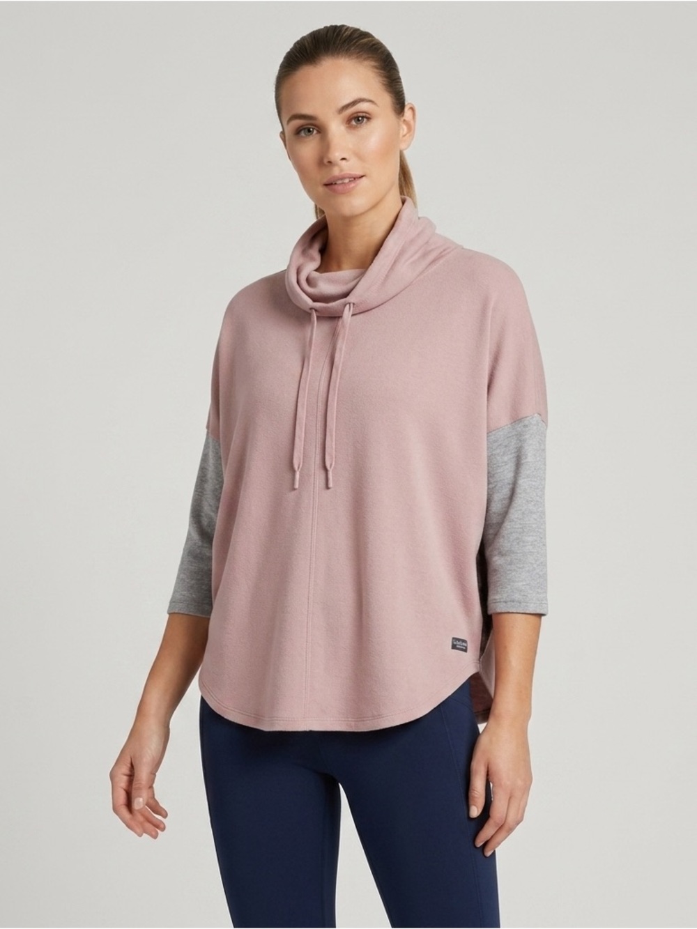 Calvin Klein Performance Pink and Gray Cowl Neck Sweater